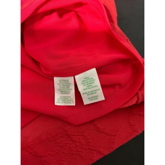 Lilly Pulitzer Knowles Ruby Red Textured Puff Sleeve Dress XL - Picture 10 of 15